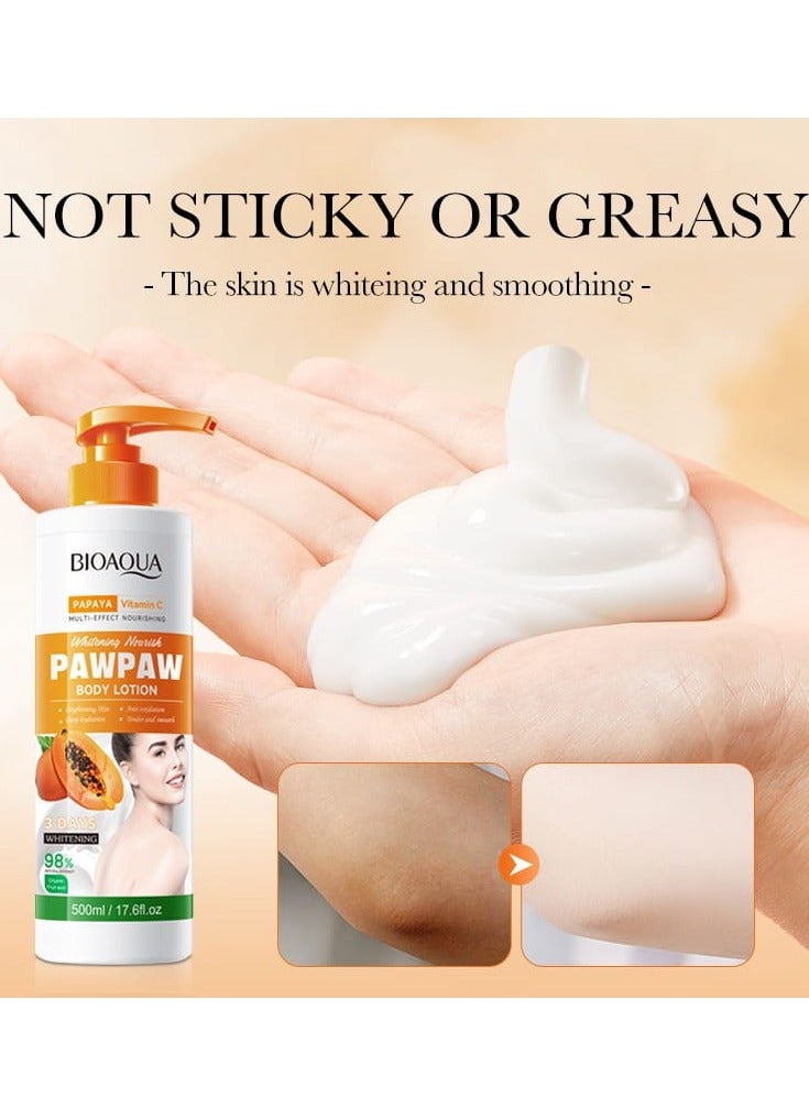 BIOAQUA Paw Paw Body Lotion With Papaya And Vitamin C 500 ml - Image 2
